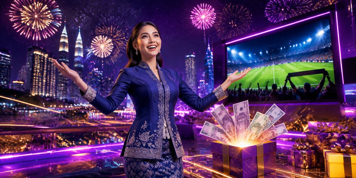 Female player in baju kurung enjoying online betting in Petaling Jaya